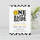 ワンハッピードウェー名門私立校風のブスマイルボーイ1st誕生日 招待状 (スタンド正面)