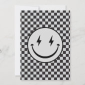 ワンハッピードグレイチェック最初の誕生日 招待状 (裏面)