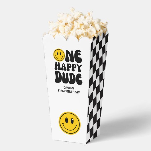 ワンハッピードチェックイエローハッピー顔お願いボックス フェイバーボックス (はじけた状態)