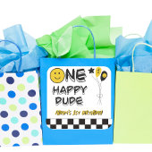 ワンハッピードデイエロースマイルファースト1stボーイ誕生日 スクエアシール