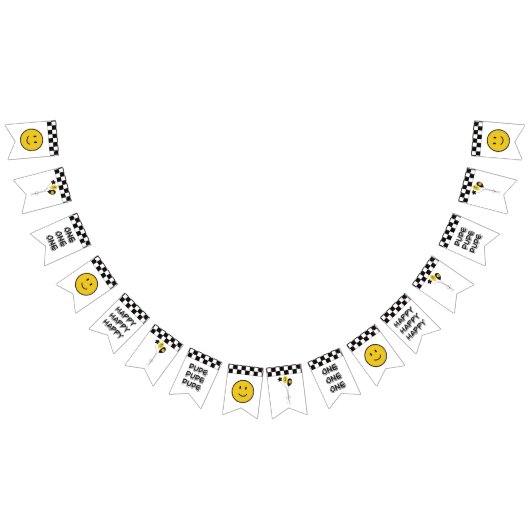 ワンハッピードデイエロースマイルファースト1stボーイ誕生日 バンティングフラッグ (全)