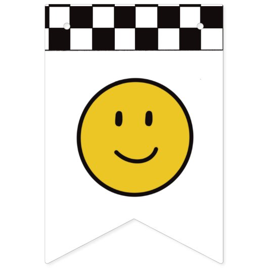 ワンハッピードデイエロースマイルファースト1stボーイ誕生日 バンティングフラッグ (第1の旗)