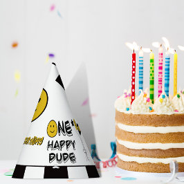 ワンハッピードデイエロースマイルファースト1stボーイ誕生日 パーティーハット