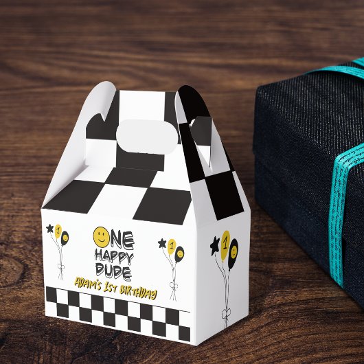 ワンハッピードデイエロースマイルファースト1stボーイ誕生日 フェイバーボックス