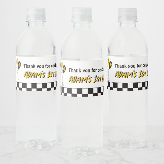 ワンハッピードデイエロースマイルファースト1stボーイ誕生日 ペットボトルラベル (ボトル)