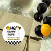 ワンハッピードデイエロースマイルファースト1stボーイ誕生日 ラウンドシール