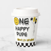 ワンハッピードデイエロースマイルファースト1stボーイ誕生日 紙コップ (裏面)