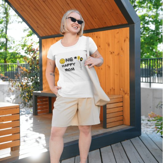 ワンハッピードデイエロースマイルファースト1stボーイ誕生日 tシャツ