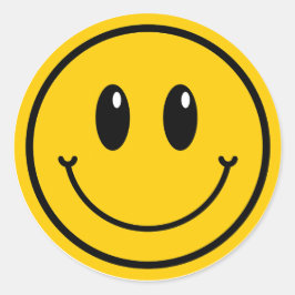 ワンハッピードデスマイル絵文字ファースト誕生日 ラウンドシール