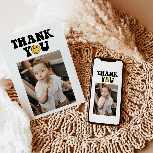 ワンハッピードデファースト誕生日サンキューカード 招待状