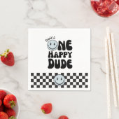 ワンハッピードデファースト誕生日ハッピー顔 スタンダードカクテルナプキン (インサイチュ)