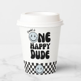 ワンハッピードデファースト誕生日ハッピー顔 紙コップ