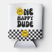 ワンハッピードデファースト誕生日ハッピー顔 缶クーラー (正面)