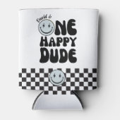 ワンハッピードデファースト誕生日ハッピー顔 缶クーラー (正面)