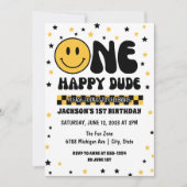 ワンハッピードデファースト誕生日招待状 招待状 (正面)