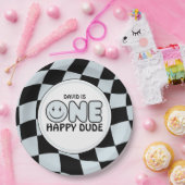 ワンハッピードドゥグルーヴィハピー顔ボーイ誕生日 ペーパープレート (パーティー)