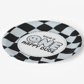 ワンハッピードドゥグルーヴィハピー顔ボーイ誕生日 ペーパープレート (アングル)