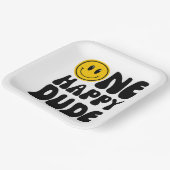 ワンハッピードドゥグルーヴィハピー顔ボーイ誕生日 ペーパープレート (傾斜あり)