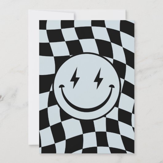 ワンハッピードドゥグルーヴィハピー顔ボーイ誕生日 招待状 (裏面)