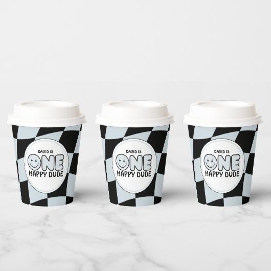 ワンハッピードドゥグルーヴィハピー顔ボーイ誕生日 紙コップ (複数)