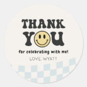 ワンハッピードドスマイリー1st誕生日ありがとう ラウンドシール (正面)