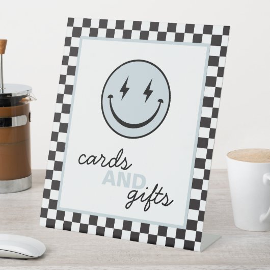 ワンハッピードドスマイル顔カードとギフト 台座サイン (インサイチュ)