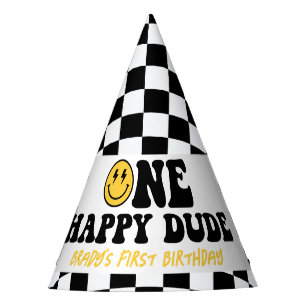 ワンハッピードファースト誕生日、スマイル顔ボーイスト パーティーハット