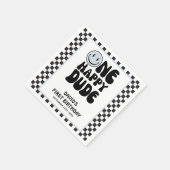 ワンハッピードブルーカワイボーイファースト誕生日 スタンダードカクテルナプキン (角)