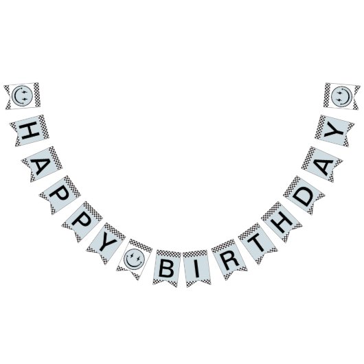 ワンハッピードブルーハッピーホテル顔誕生日 バンティングフラッグ (全)