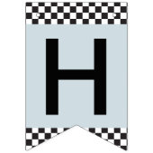 ワンハッピードブルーハッピーホテル顔誕生日 バンティングフラッグ (第2の旗)