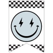 ワンハッピードブルーハッピーホテル顔誕生日 バンティングフラッグ (第1の旗)