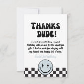 ワンハッピードブルーフォト誕生日 サンキューカード (正面)