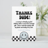 ワンハッピードブルーフォト誕生日 サンキューカード (スタンド正面)