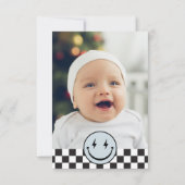 ワンハッピードブルーフォト誕生日 サンキューカード (裏面)