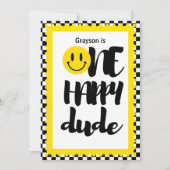 ワンハッピードボーイズファースト誕生日パーティー 招待状 (正面)