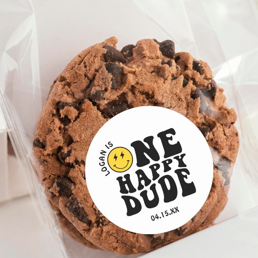 ワンハッピードボーイファースト誕生日パーティー ラウンドシール