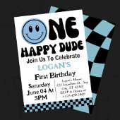 ワンハッピードボーイファースト誕生日 招待状