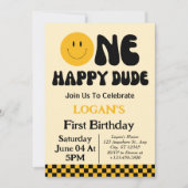 ワンハッピードボーイワンバースデー招待状 招待状 (正面)