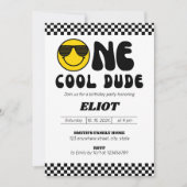 ワンハッピードワンクールダドボーイの誕生日 招待状 (正面)