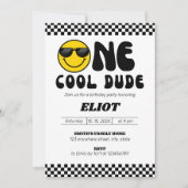 ワンハッピードワンクールダドボーイの誕生日 招待状 (正面)