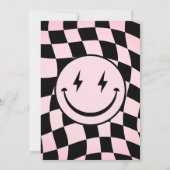 ワンハッピーバブレトログルービーガールフォト誕生日 招待状 (裏面)