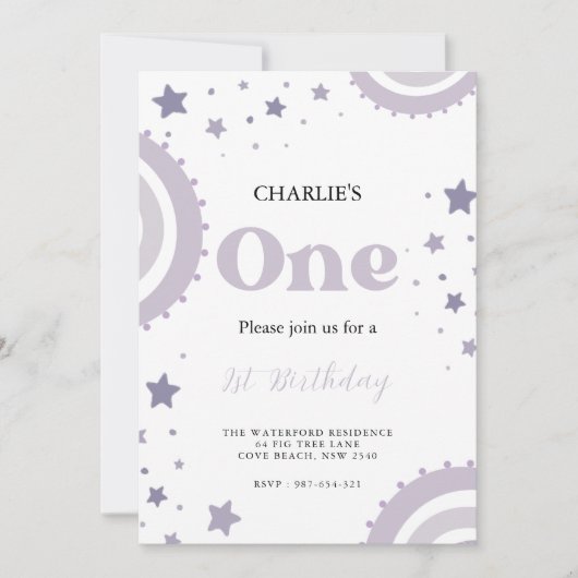 ワンハッピーバースデーオネダーフル招待状 招待状 (正面)