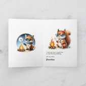 "ワンハッピーバースデー"ウッドランドキャンピング1st誕生日 カード (内部)