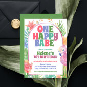 ワンハッピーバーベトロピカルサマー1st誕生日パーティー 招待状