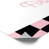 ワンハッピーバーベピンクガール1stバースデーウェルカム ポスター (角)