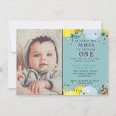 ワンハッピーファーストバースデー招待状 | 可愛カスタムい (正面)