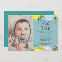 ワンハッピーファーストバースデー招待状 | 可愛カスタムい