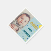 ワンハッピーファースト誕生日フォトパーティーナプキン スタンダードカクテルナプキン (角)