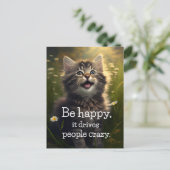 ワンハッピーフワフワ子猫 – ハピネス&クレジネス ポストカード (スタンド正面)