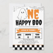 ワンハッピーブーボーイ1st誕生日パーティー 招待状 (正面)